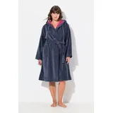 Ulla Popken Damen große Größen Übergrößen Plus Size Bademantel, Doubbleface, Frottee, Taschen dunkel violett 42+ 836386843-42+ - 42-44