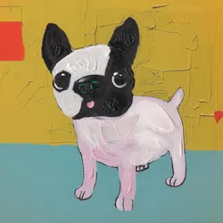 Gemälde SMALL BULLY - bunt