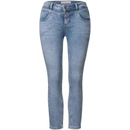 STREET ONE STREET ONE, Damen, Gr. 32, Länge 26, blau (light blau wash), Jeans, 81% Baumwolle, 16% Polyester, 3% Elasthan, unifarben, 7/8-Länge, Jeans, aus Baumwolle mit Stretchanteil