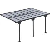 Outsunny Pergola, Grau, Metall, Kunststoff, 302x250x435 cm, Sonnen- & Sichtschutz, Pavillons & Pergolas
