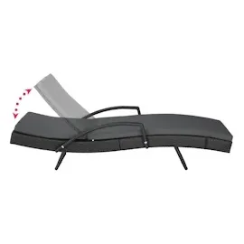 Tectake Océane Sonnenliege 190 x 62 x 74,5 cm schwarz