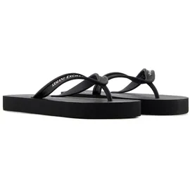Giorgio Armani Armani Exchange Woman's Cooper, Essential, Printed logo,Flip-Flop Black+ op. white,38 - 38 EU