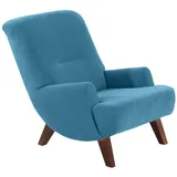 58 aufm Kessel Cocktailsessel Kajsa Velourstoff 71 x 80 x 101 cm Petrol mit Relax-Funktion