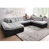 DOMO collection "MORIC 353x80x95 cm, Microfaser PRIMABELLE-Struktur Recamiere links silberfarben (schwarz, silber (46078736-0)