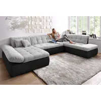 DOMO collection "MORIC 353x80x95 cm, Microfaser PRIMABELLE-Struktur Recamiere links silberfarben (schwarz, silber (46078736-0)