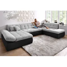 DOMO collection "MORIC 353x80x95 cm, Microfaser PRIMABELLE-Struktur Recamiere links silberfarben (schwarz, silber (46078736-0)