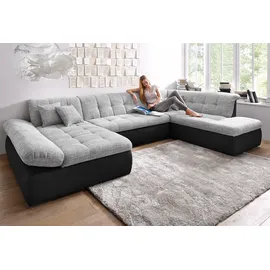 DOMO collection "MORIC 353x80x95 cm, Microfaser PRIMABELLE-Struktur Recamiere links silberfarben (schwarz, silber (46078736-0)