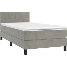 vidaXL Boxspringbett 100 x 200 cm Hellgrau