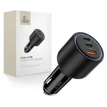 TECH-PROTECT CC04 3-Port PD175W Autoladegerät Schwarz