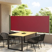 DUALNY Ausziehbare Seitenmarkise 117x300 cm Rot Windschutz Ausziehbar Seitenrollo für Terrasse Balcony Privacy Screen Garden Balkon Seitenmarkise Sichtschutz zum Ausziehen