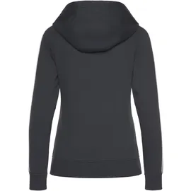 H.I.S. Kapuzensweatjacke H.I.S, Damen, Gr. 32/34, blau (marine), Interlock, Obermaterial: 60% Baumwolle, 40% Polyester, unifarben, Basic, Basic hüftlang, Bündchen, Sweatjacken, mit Piping an den Ärmeln, Loungeanzug