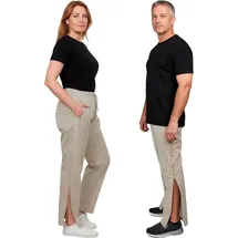 Dobsom Reha Hose SALTÖ für Damen und Herren | Sand | XXL | Überziehhose für Fahrrad und Roller, Physio, Gipsbein, OP | Seitlich zu öffnen | Durchgehender Reißverschluss - XXL