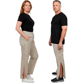 Dobsom Reha Hose SALTÖ für Damen und Herren | Sand | XXL | Überziehhose für Fahrrad und Roller, Physio, Gipsbein, OP | Seitlich zu öffnen | Durchgehender Reißverschluss - XXL