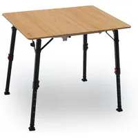 Qeedo Quick Kimmy 80x60 cm Campingtisch rechteckig mit Bambus-Tischplatte,