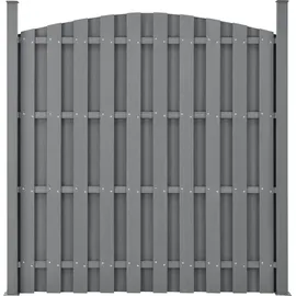 [neu.holz] neu.holz, Gartenzaun mit Rundbogen (165-185)x562 cm Grau