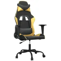 VidaXL Gaming-Stuhl Schwarz und Golden Kunstleder Gold