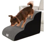 Hundetreppen/Treppen für hohe Betten, 3 Stufen Leiter Haustiertreppe für Schlafsofa Hundetreppe mit Plüschbezug, Farbe wählbar bis zu 121 lb.