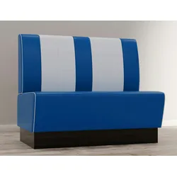 Gastro Sitzbank Americano Retro | DINERBANK- BLAU & WEIß - 120CM Breit