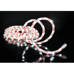 Haushalt International HI 76643 LED Lichterschlauch 6m flexibel 120LEDs rot-weiss 230V