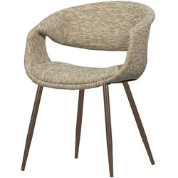 Esszimmerstuhl Yossi aus Webstoff, Sand  / Kupfer