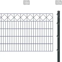 Arvotec Doppelstabmattenzaun »ESSENTIAL 100 zum Einbetonieren "Karo" mit Zierleiste«, Zaunhöhe 100 cm, Zaunlänge 2 - 60 m 98736851-0 anthrazit H/L: 100 cm x 32 m