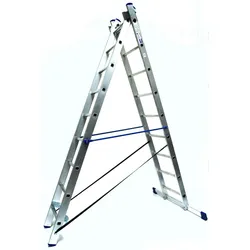 Schiebeleiter 2x10 Stufen Länge 4,5m 273x41cm ALU SZAGATO Schiebeleiter 2 teilig Stufenschiebeleiter Schiebeleiter Alu-Schiebeleiter Mekrzweckleiter