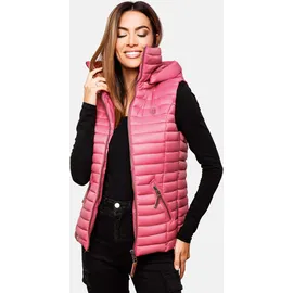 Navahoo Steppweste "Shadaa", Damen, Gr. S (36), lila (himbeere), Oberstoff: 100% Nylon; Futter: 100% Polyester; Wattierung: 100% Polyester, tailliert hüftbedeckend, Westen Steppweste, stylische ärmellose Damen Weste mit Kapuze