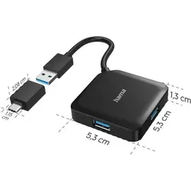 Hama USB-Hub, 4x USB-A 3.0, USB-A 3.0 [Stecker] (00200116)
