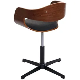 Mendler Esszimmerstuhl HWC-H46, Küchenstuhl, höhenverstellbar Drehmechanismus Bugholz FSC® ~ Walnuss-Optik, Stoff dunkelgrau