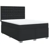 vidaXL Boxspringbett mit Matratze Schwarz 160x200 cm Kunstleder