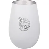 der porzellan-laden Windlicht Zeitloses Windlicht Glas Silber/Weiß
