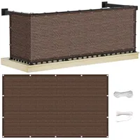 Balkonabdeckung 100 x 900 cm Sonnenschutz Windschutz Reißfest Balkon Sichtschutz Abdeckung Schalldichter Sichtschutz für Balkon,Garten,Terrasse, braun