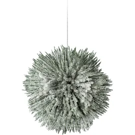 Creativ green Winterliche Kunstpflanze CREATIV GREEN "Weihnachtsdeko", grün, H:14cm Ø:14cm, Kunststoff, Kunstpflanzen, Kugel Ø 14 cm, mit künstlichem Schnee bedeckt, 2er-Set