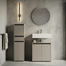 KADIMA DESIGN Badschrank Hamburg Nischenschrank 80 x 60 x 30 cm Steingrau