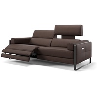 Sofanella 3-Sitzer Sofanella 3-Sitzer MILO Ledersofa Relaxsofa Couch in Braun braun