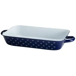Riess Emaille Auflaufform Bratpfanne 33x20 cm Dirndl Blau