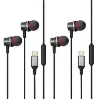 CDQZAIKEJI 2 Stück USB C Wired Headphones, Typ C Ohrhörer mit Mikrofon und Lautstärkeregler, Stereo Headset mit DAC Chip, In Ear Headphones für Smartphone Tablet Laptop USB C Geräte
