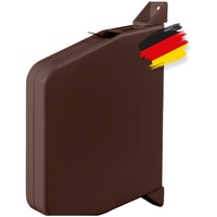 BAUHELD® Rolladen-Gurtwickler Aufputz [Made in Germany] - Maxi Rollladen Aufwickler mit Einfädelautomatik - Für Rolladengurt 23mm [ohne Gurt] - 180° Schwenkbar mit Lochabstand von 188mm - Braun