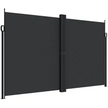 vidaXL Seitenmarkise 200 x 600 cm Schwarz Aluminium