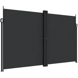 vidaXL Seitenmarkise 200 x 600 cm Schwarz Aluminium