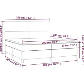 vidaXL Boxspringbett 200 x 200 cm Creme