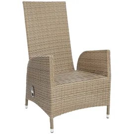 Konifera Garten-Essgruppe KONIFERA "Brisbane", grau (braun, anthrazit,), 13tlg. Set Brisbane, Polyrattan, Sitzmöbel-Sets, Aluminium/Polyrattan, Tischplatte aus Stone-Spray-Glas in Steinoptik