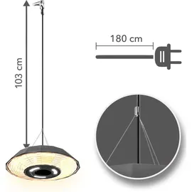 Trotec Design-Deckenheizstrahler IR 2010 SC | Heizleistung von 2.000 W – Gastronomie
