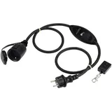 Sygonix SY-6728134 Strom Verlängerungskabel 16 A Schwarz 1 m H07RN-F 3G 1,5 mm2 inkl. Ein/Aus-Schalter, für Außenbereich geeignet
