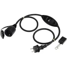 Sygonix SY-6728134 Strom Verlängerungskabel 16 A Schwarz 1 m H07RN-F 3G 1,5 mm2 inkl. Ein/Aus-Schalter, für Außenbereich geeignet