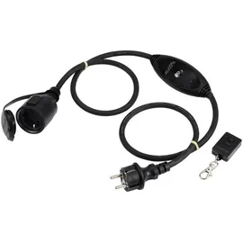 Sygonix SY-6728134 Strom Verlängerungskabel 16 A Schwarz 1 m H07RN-F 3G 1,5 mm2 inkl. Ein/Aus-Schalter, für Außenbereich geeignet