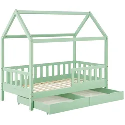 Kinderbett Marli 80 x 160 cm mit Bettkasten - Mint