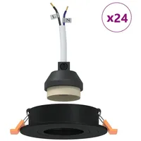 VidaXL - Einbaustrahler 24 Stk. Rund GU10 Schwarz Ø91