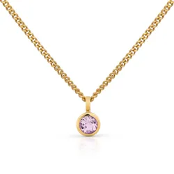 Orolino Halskette Gold 585 mit pinkem Amethyst 5mm