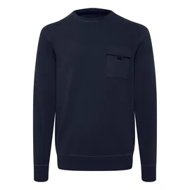 Blend Longpullover BLEND "Sweatshirt BHOskari", Herren, Gr. L, blau (marineblaus), Obermaterial: 100% Baumwolle CO., Sweatshirts Longpullover